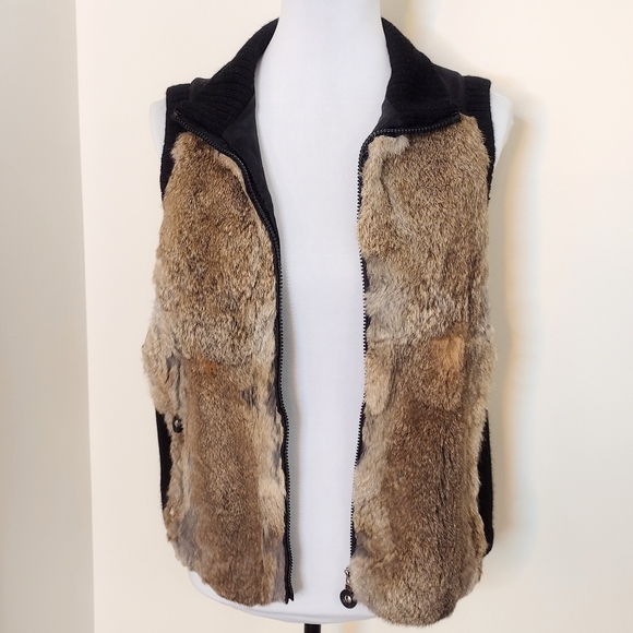 Jamie Sadock genuine rabbit ribbed knit sweater vest, size Large. - Picture 2 of 12